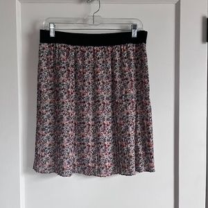 LOFT Floral Pleated Skirt, Medium